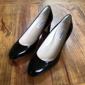 Brand New LK Bennett Winola Black Patent Leather Block Heel Pump